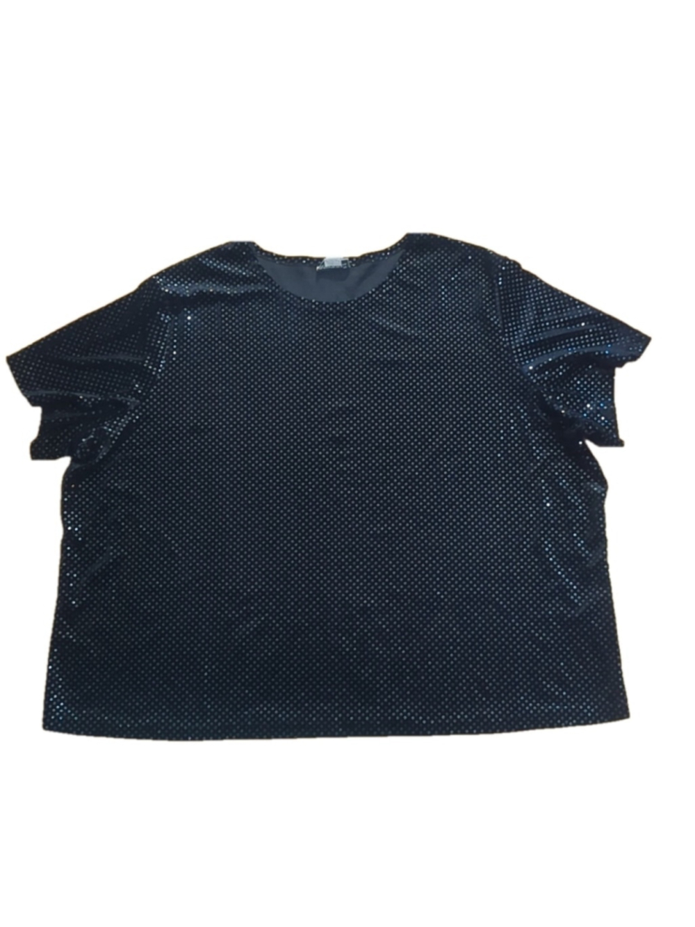 Fashion Bug Black Velvet Sequin Top Plus Size 4X 5X